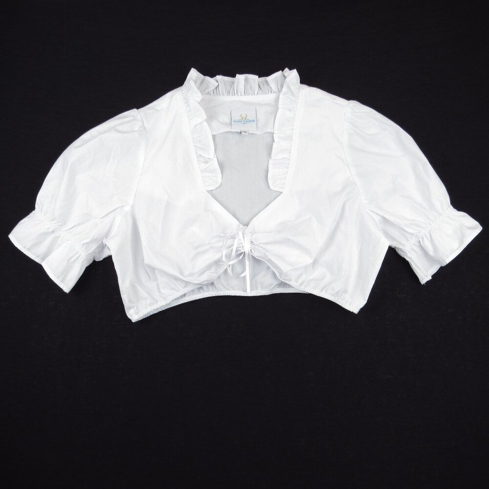Bavaria Trachten Crop Top Women's Size XXL Dirndl White Oktoberfest Lace V Neck